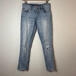 Dear John‎ American Classic Distressed Jeans Size 26 Raw Hem Zipper Ankle